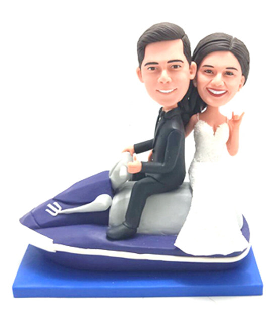 Custom Wedding Cake Toppers Jet Ski wedding doll
